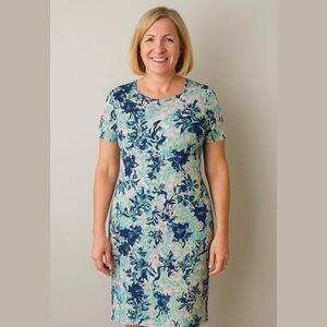 NWT Lularoe Julia, light green with multicolored floral pattern, size XXS